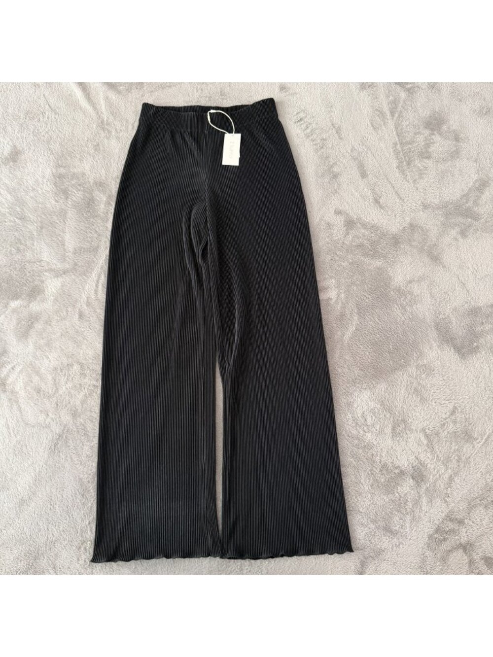 NWT Z Supply Black Denia Wide Leg Ribbed Pants Womens XS Pull On